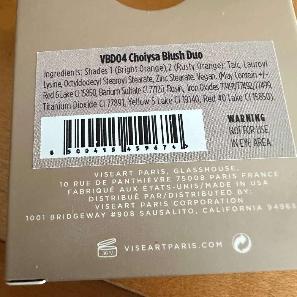 ViseartParis professional makeup blush duo in Choiysa